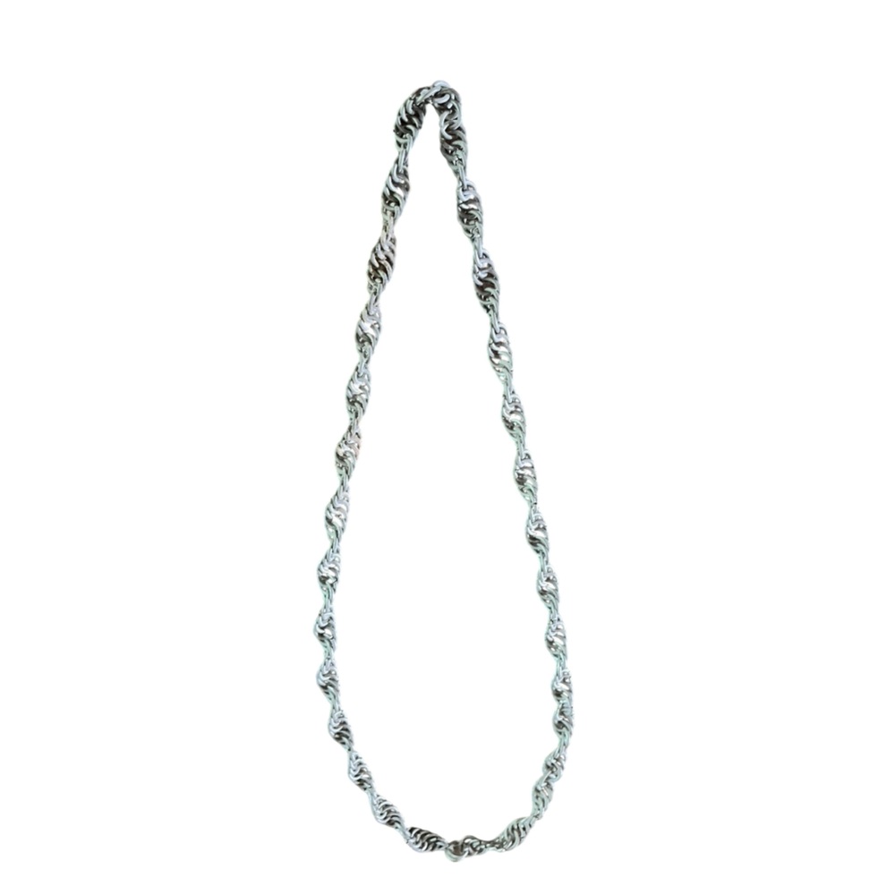 Handmade Steel Chainmail Twist Necklace – Sleek Single Strand ⛓️‍💥